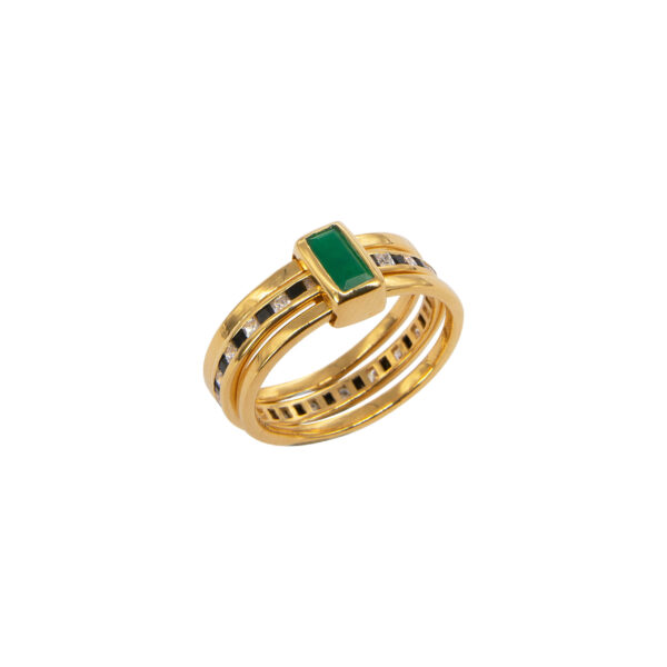 3 Stack Baguette Ring