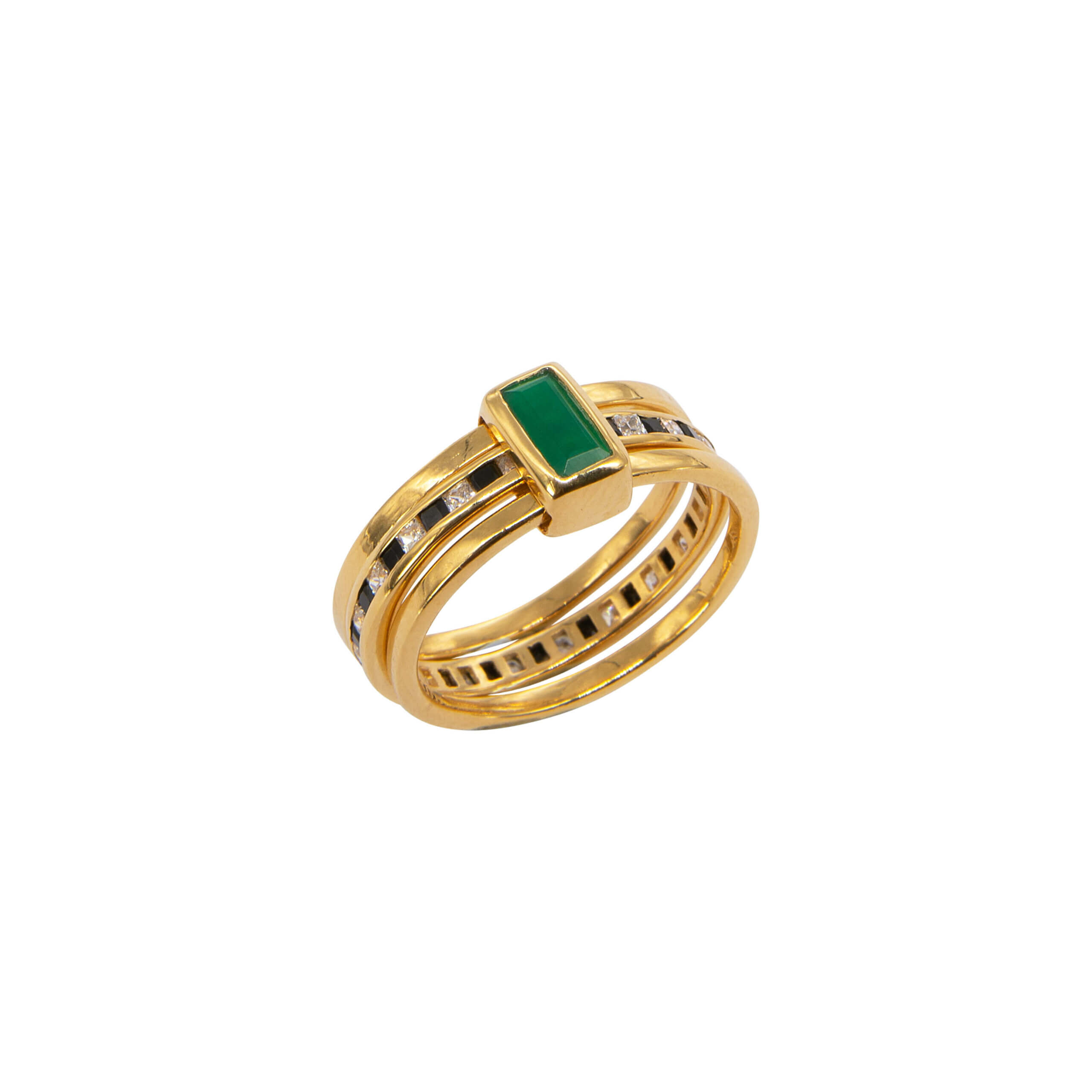 3 Stack Baguette Ring